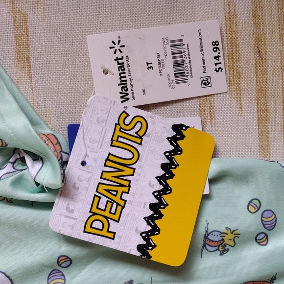 Peanuts Kids Pajamas - Easter Snoopy Print- Multiple Sizes - Picture 2 of 8